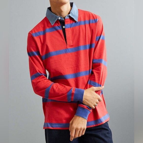 Urban Outfitters Archie Striped Rugby short M - Picture 1 of 6